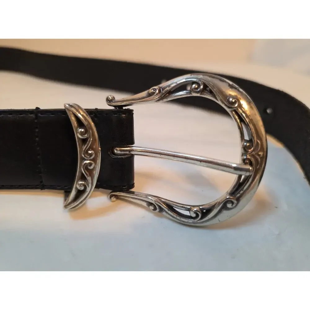 Brighton Belt Leather Studded Detail Women Size L / 34 Black B20403